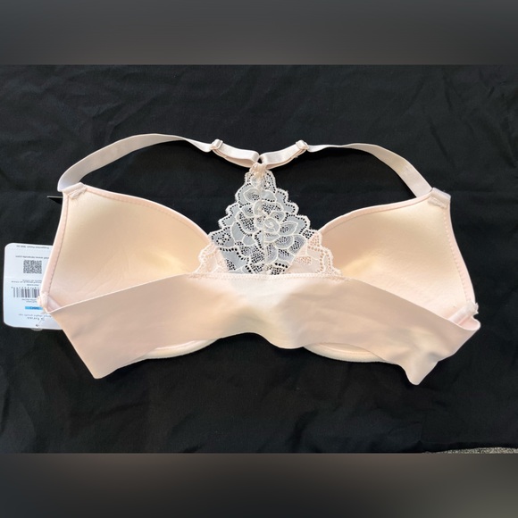 Rene Rofe 38C‎ Demi Slight Push-Up Bra Pink Lace Racerback NWT - Picture 4 of 6